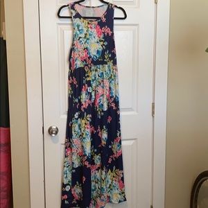 Floral maxi dress with pockets. Women. XL.